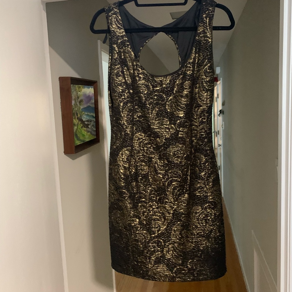 Black/Gold Mini Party Dress